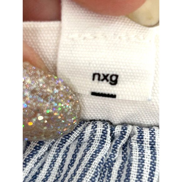 Westport Blouse 1X Blue White Peasant Boho Long Sleeve Embroidery Geometric - Picture 11 of 13